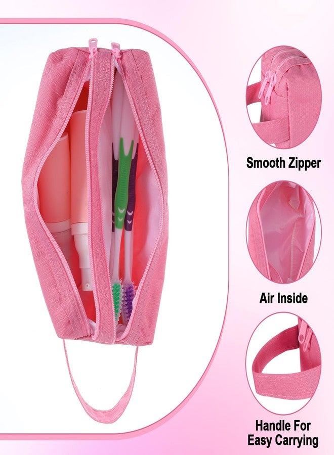 Elegaperma 2Pcs Toothbrush Travel Bag, Toothbrush Pouch, Oxford Mini Toiletry Bag, Double-Layer Toothbrushes Bag Pouch with Reinforced Handle for Vacation, Gym - Image 3